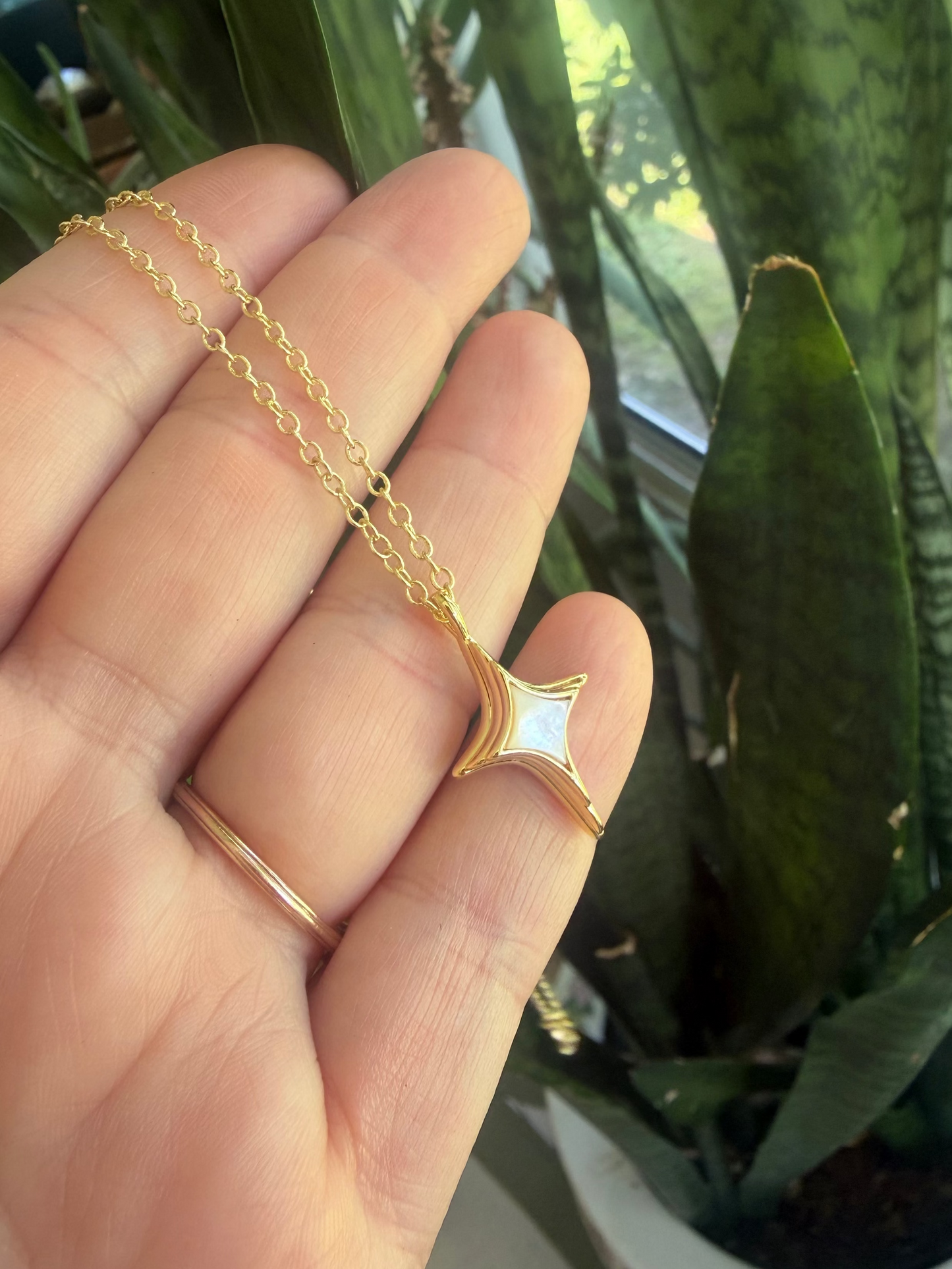 Mother of Pearl 24k Gold Filled Necklace