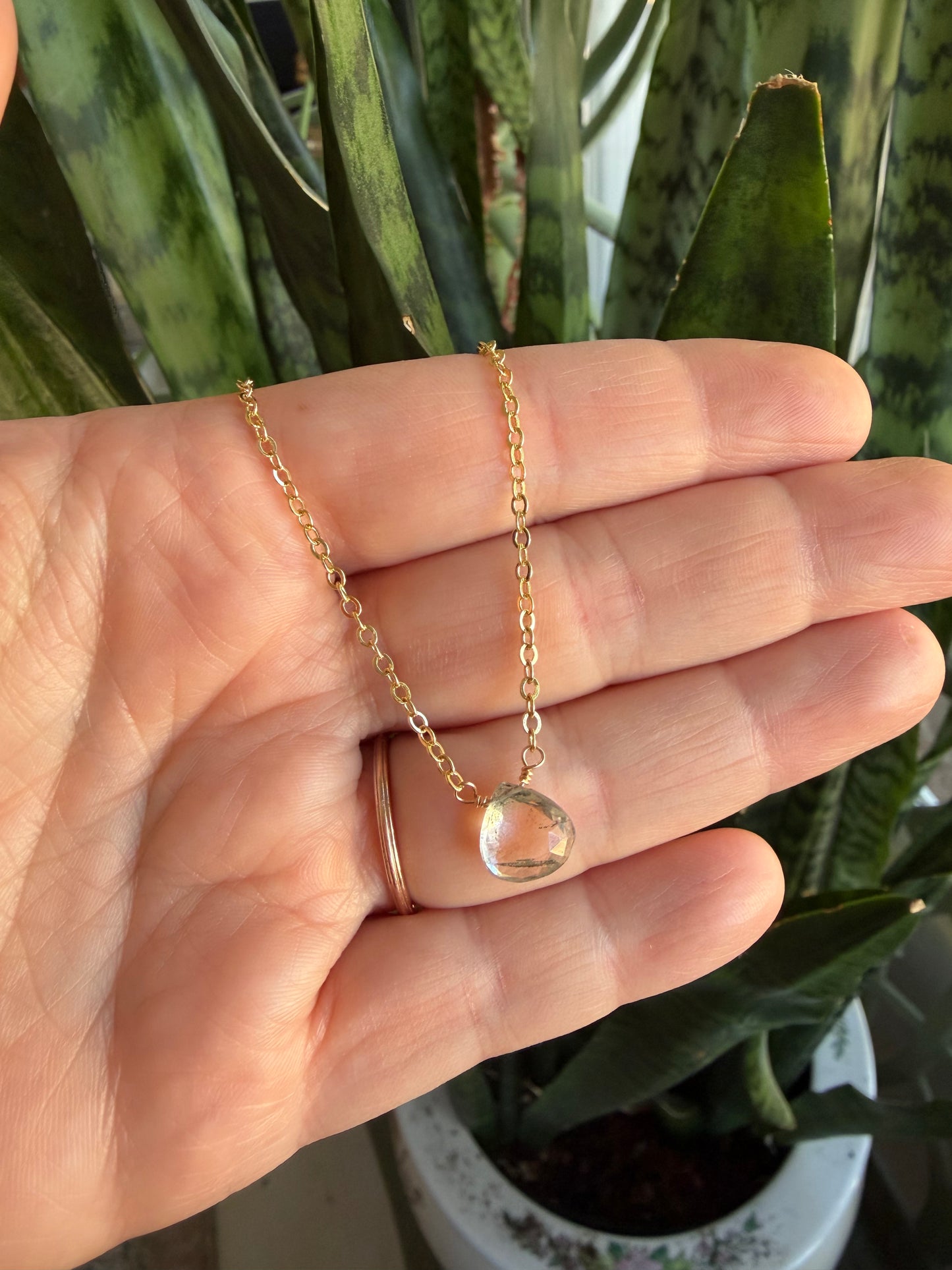 Garden Quartz (Lodalite) Gold Filled Necklace