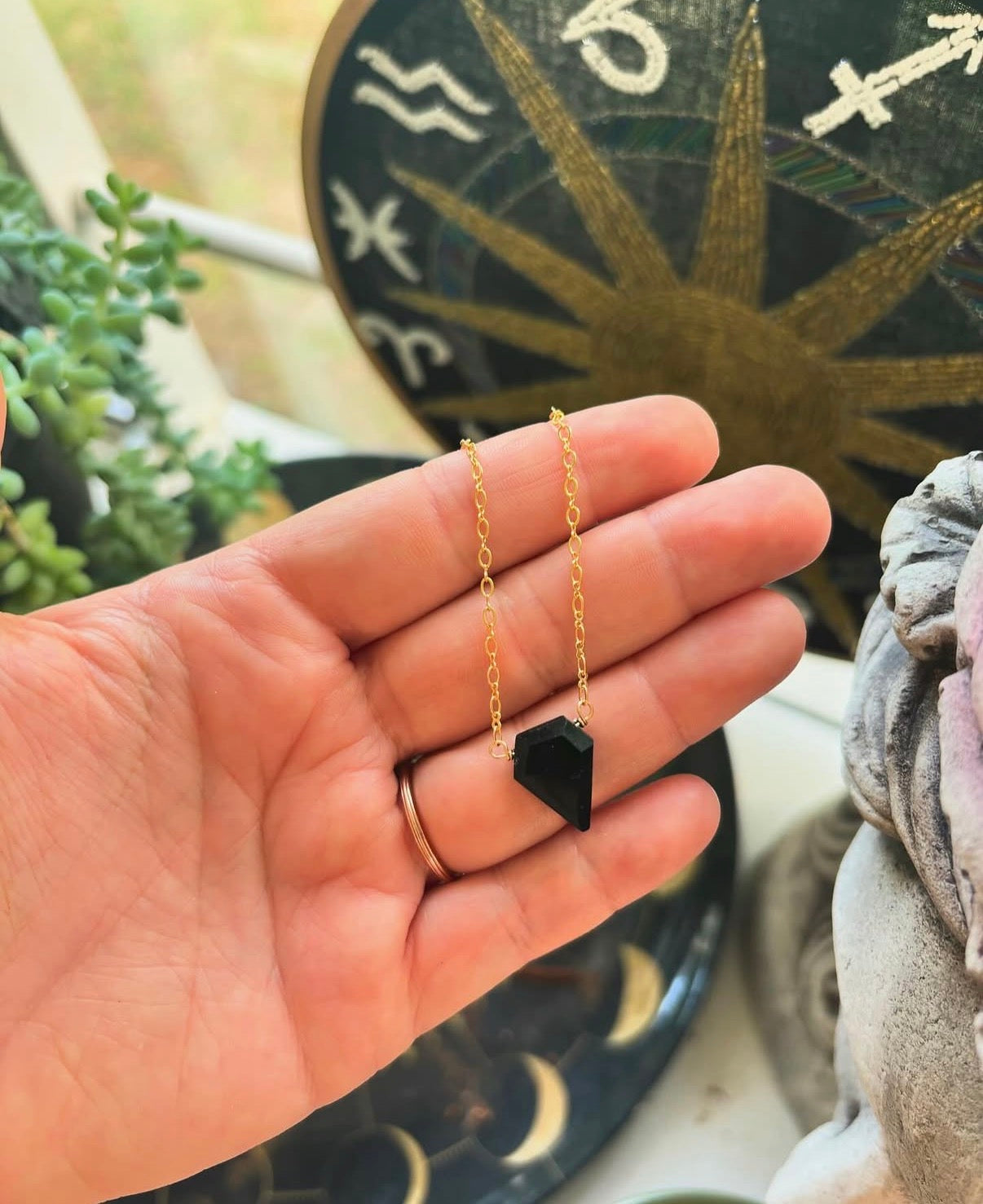 Black Tourmaline Gold Filled Necklace